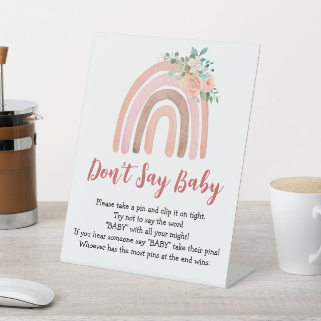 Baby Game Boho Babydusche Say Baby Sign Sockelschild (In SItu)