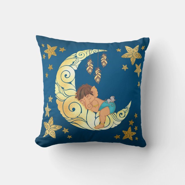 Baby Ganesha sleeping amongst the moon and stars Kissen (Vorderseite)