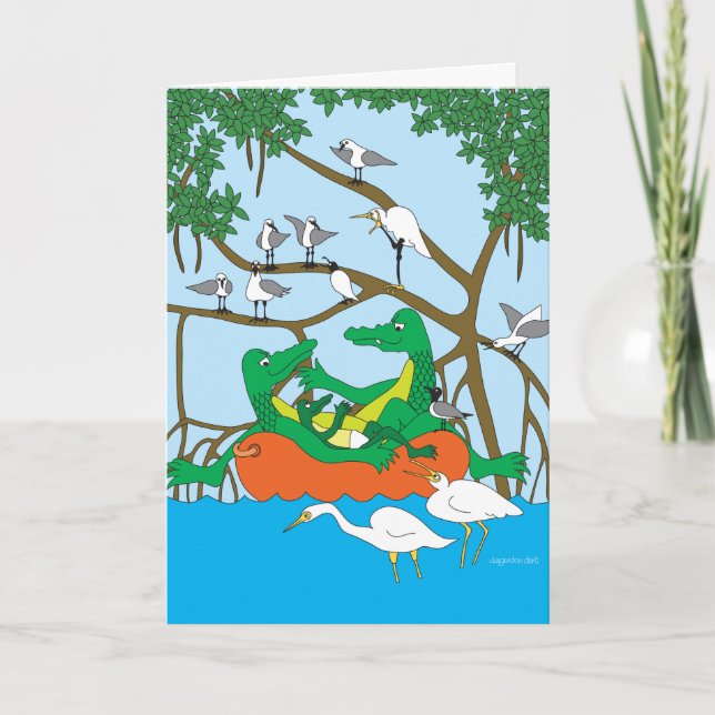 Baby Gator Glückwunschkarte Karte (Vorderseite)