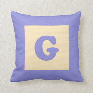 Baby-Gebäudeblock Throwkissenbuchstabe G (blau) Kissen