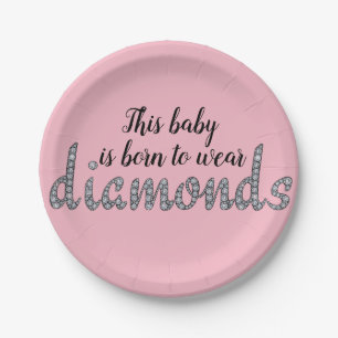 Baby Geboren zu tragen Diamonds Imitate Klingeldes Pappteller