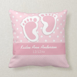 Baby-Geburts-Mitteilungs-Namen-Datums-Tupfen Kissen