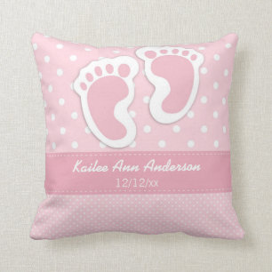 Baby-Geburts-Mitteilungs-Namen-Datums-Tupfen Kissen