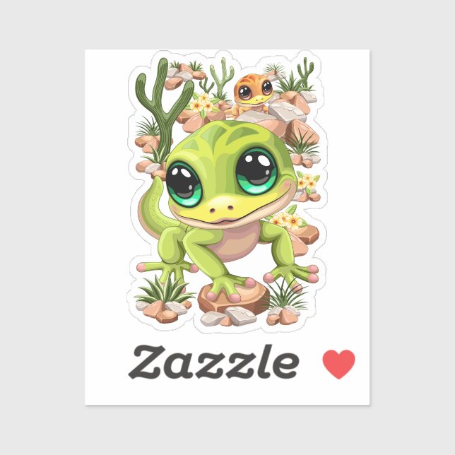 Baby Geckos Niedlich Cartoon Characters Aufkleber (Blatt)