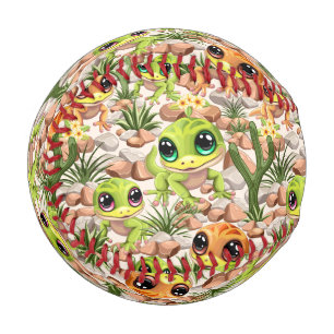 Baby Geckos Niedlich Cartoon Characters Baseball