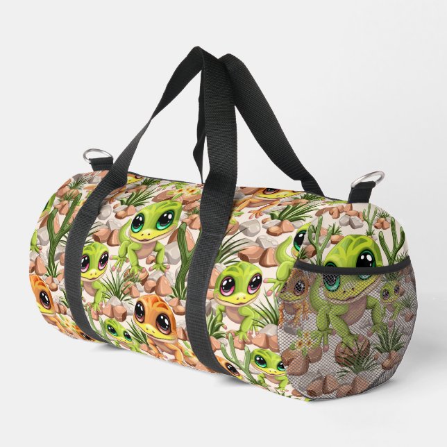 Baby Geckos Niedlich Cartoon Characters Duffle Bag (Rechte Ecke)