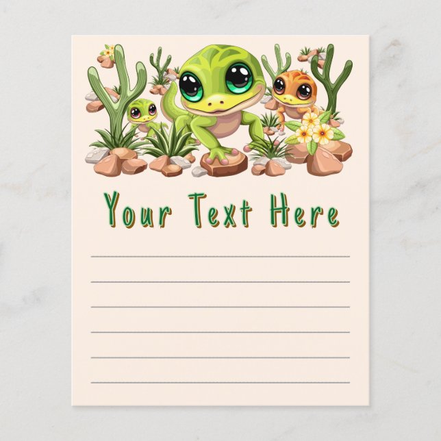 Baby Geckos Niedlich Cartoon Characters Flyer (Vorne)