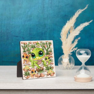 Baby Geckos Niedlich Cartoon Characters Fotoplatte