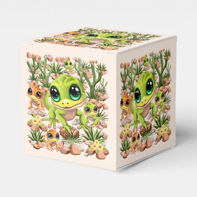 Baby Geckos Niedlich Cartoon Characters Geschenkschachtel (Vorderseite)