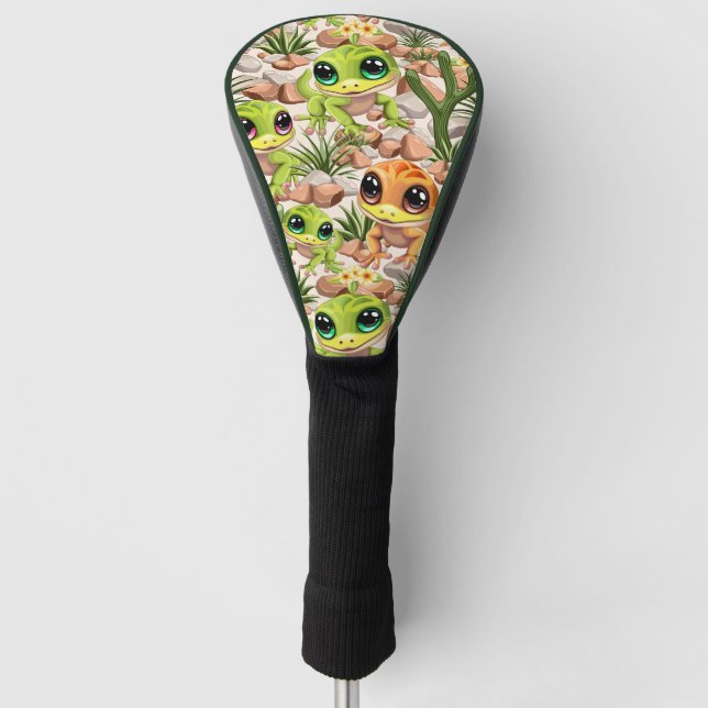 Baby Geckos Niedlich Cartoon Characters Golf Headcover (Vorderseite)