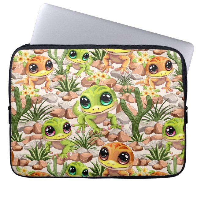 Baby Geckos Niedlich Cartoon Characters Laptopschutzhülle (Vorderseite)