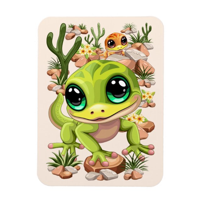 Baby Geckos Niedlich Cartoon Characters Magnet (Vertikal)