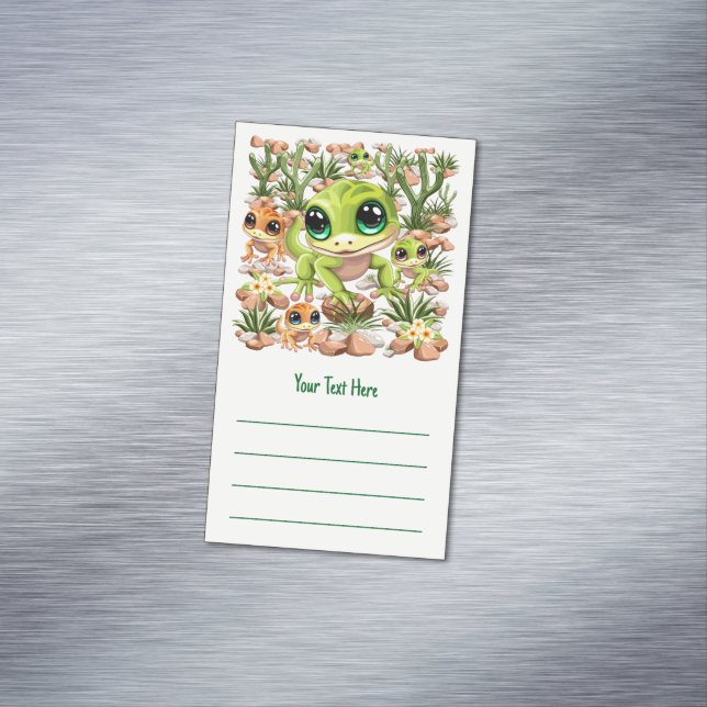 Baby Geckos Niedlich Cartoon Characters Magnetische Visitenkarte (Beispiel)