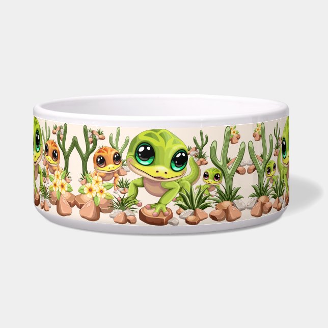 Baby Geckos Niedlich Cartoon Characters Napf (Vorderseite)
