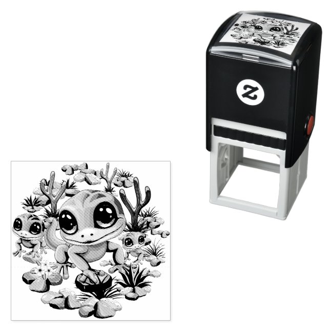 Baby Geckos Niedlich Cartoon Characters Permastempel (Beispiel)