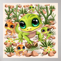 Baby Geckos Niedlich Cartoon Characters