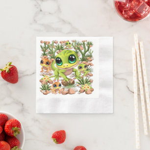 Baby Geckos Niedlich Cartoon Characters Serviette