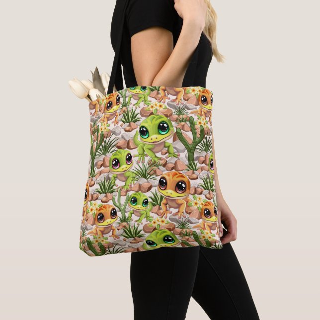 Baby Geckos Niedlich Cartoon Characters Tasche (Von Nahem)