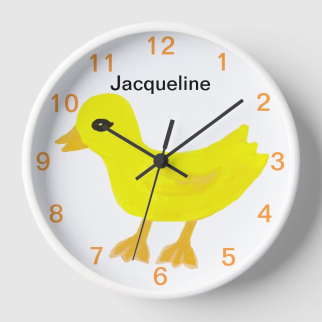 Baby-gelbe Ducky Gummiuhr FERTIGEN ES besonders an Wanduhr (Vorderseite)