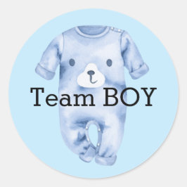 Baby Gender enthüllt Team Junge klassische Rundauf Runder Aufkleber
