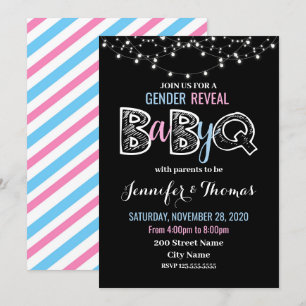 Baby Gender Reveal BaByQ Einladung