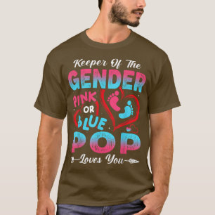 Baby Gender Reveal Dusche Rosa oder Blau Pop Liebe T-Shirt