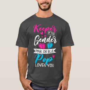 Baby Gender Reveal Dusche Rosa oder Blau Pop Liebe T-Shirt