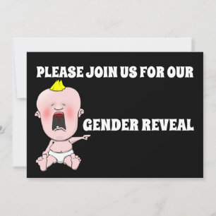BABY GENDER REVEAL FUNNY INVITATIONS DU PARTI PERS