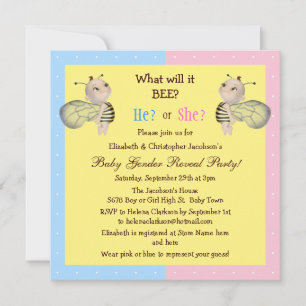 Baby Gender Reveal Was wird es sein? Honigbienen Einladung