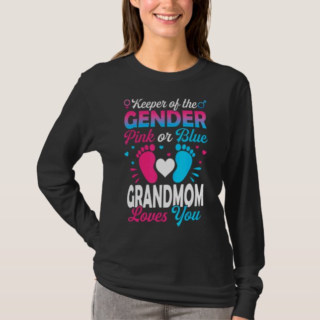 Baby Gender zeigt Dusche pink oder blau Großmutter T-Shirt (Vorderseite)