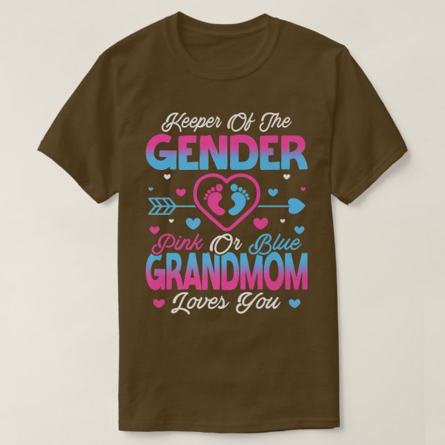 Baby Gender zeigt Dusche pink oder blau Großmutter T-Shirt (Design vorne)