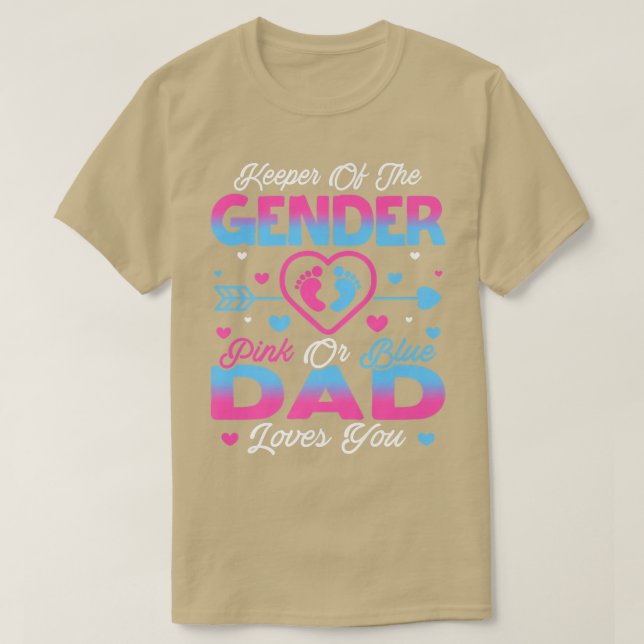 Baby Gender zeigt Dusche Rosa oder Blau Vater Lieb T-Shirt (Design vorne)