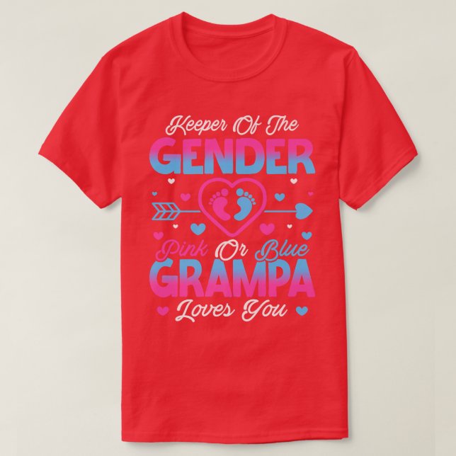 Baby Gender zeigt Dusche rosa oder blaue Grampa Li T-Shirt (Design vorne)