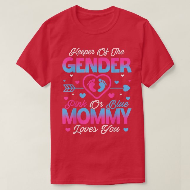 Baby Gender zeigt Dusche Rosa oder blaue Mommy Lie T-Shirt (Design vorne)