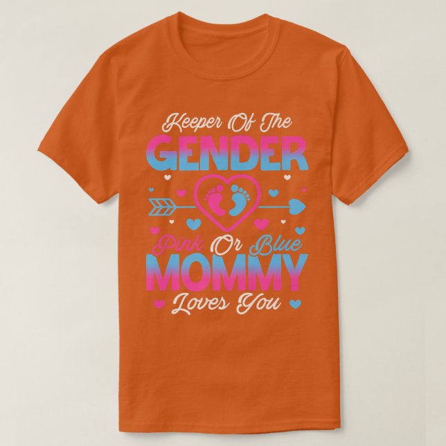Baby Gender zeigt Dusche Rosa oder blaue Mommy Lie T-Shirt (Design vorne)
