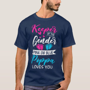 Baby Gender zeigt Dusche rosa oder blaue Poppa Lie T-Shirt