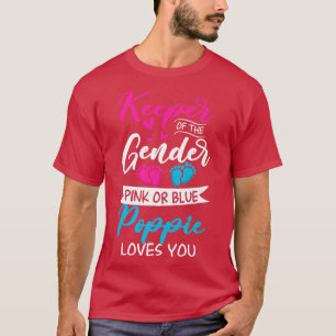 Baby Gender zeigt Dusche Rosa oder blaue Poppie Li T-Shirt