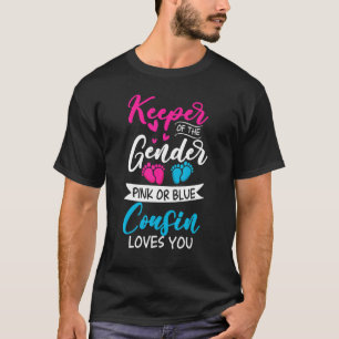 Baby Gender zeigt Dusche Rosa oder Blauer Cousin L T-Shirt