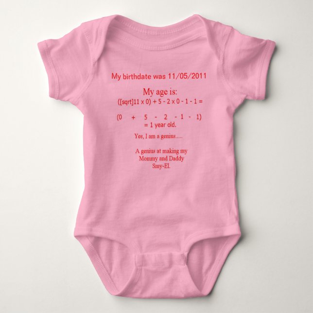 BABY GENIUS ONESY STRAMPLER (Vorderseite)