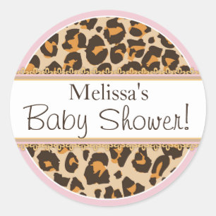 Baby-Gepard-Druck-Babyparty-Aufkleber Runder Aufkleber