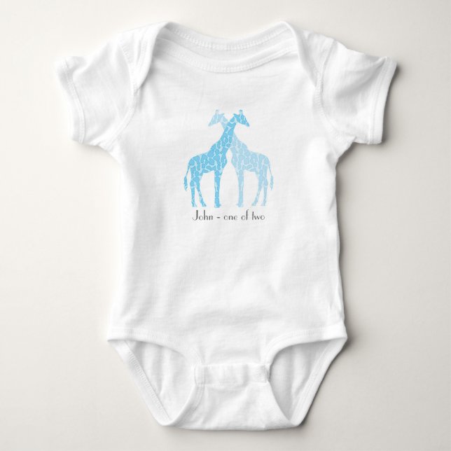 Baby-Geschenk - Baby-Giraffe Twins-Shirt Baby Strampler (Vorderseite)