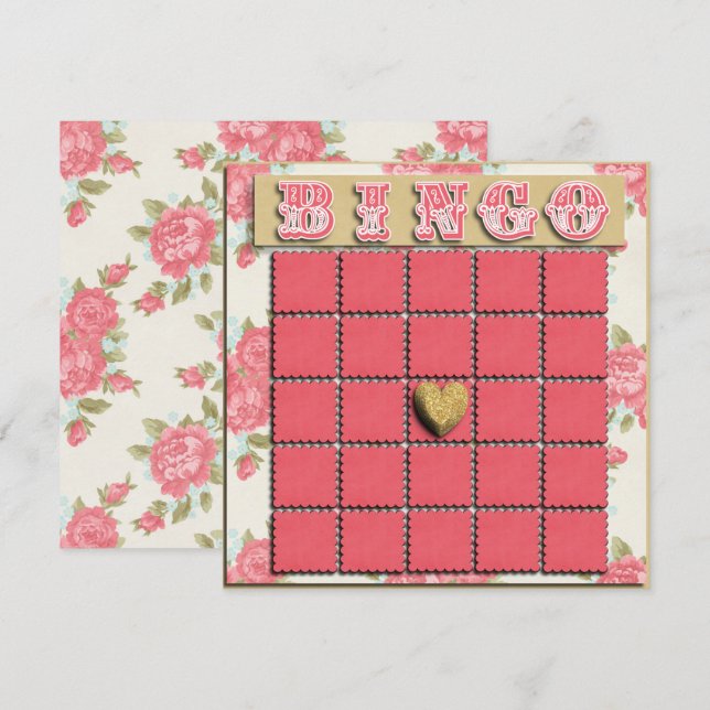 Baby Geschenk BINGO BABY SHOWER SPIELKARTEN Einladung (Vorne/Hinten)