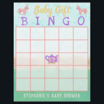 Baby Geschenk Bingo Niedlich Einhorn Tee Party Dus Flyer<br><div class="desc">Diese bezaubernden Baby-Geschenk-Bingo-Babyduschkarten sind perfekt für Ihr Tee-Party. Das skurrile Design umfasst rosa Einhörner,  Sterne und einen lila Teekessel in der Mitte des Brettes. Verwenden Sie das einfache Vorlagenfeld,  um Ihren benutzerdefinierten Text hinzuzufügen.</div>