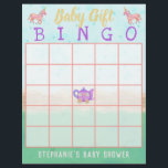 Baby Geschenk Bingo Niedlich Einhorn Tee Party Dus Flyer<br><div class="desc">Diese bezaubernden Baby-Geschenk-Bingo-Babyduschkarten sind perfekt für Ihr Tee-Party. Das skurrile Design umfasst rosa Einhörner,  Sterne und einen lila Teekessel in der Mitte des Brettes. Verwenden Sie das einfache Vorlagenfeld,  um Ihren benutzerdefinierten Text hinzuzufügen.</div>