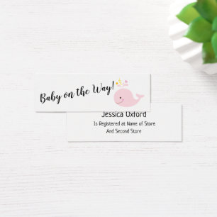 Baby-Geschenkliste mit rosa Wal-Ausgabekarten