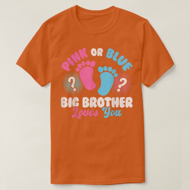 Baby Geschlecht offenbart Party rosa oder blauer B T-Shirt (Design vorne)