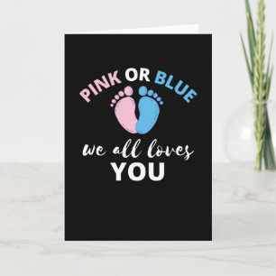 Baby Geschlecht zeigen Ideen rosa oder blau wir al Karte