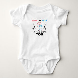 Baby Geschlecht zeigen Ideen rosa oder blau wir al Strampler