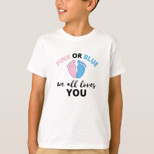 Baby Geschlecht zeigen Ideen rosa oder blau wir al T-Shirt