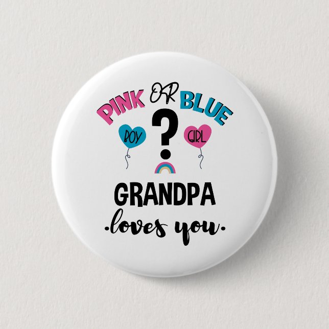 Baby Geschlecht zeigen rosa oder blaue Grandpa-Lie Button (Vorderseite)